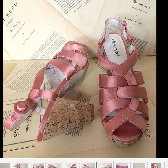 Jeffrey Campbell Satin Cork Platform Sandal 8.5 - Picture 6 of 6